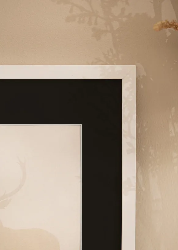 Ram Trendy Vit 30x40 cm - Passepartout Svart 21x30 cm