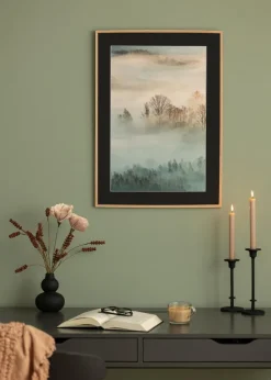 Ram Tunn Ek 50x70 cm - Passepartout Svart 40x60 cm