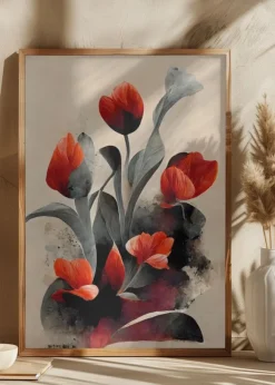 Red Tulips Poster (21x29.7 cm (A4))