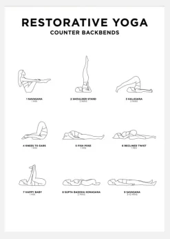 Restorative Yoga - White Canvastavla (30x40 cm)
