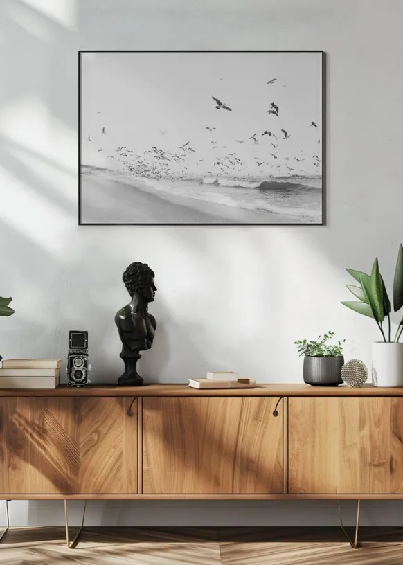 Seascape BW Poster (21x29.7 cm (A4))
