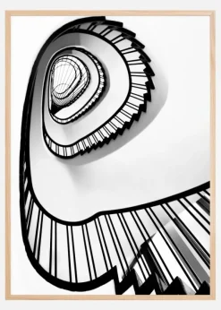 Spiral stairs BW Poster (21x29.7 cm (A4))