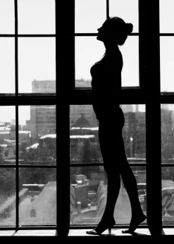 Standing in window Poster (21x29.7 cm (A4))