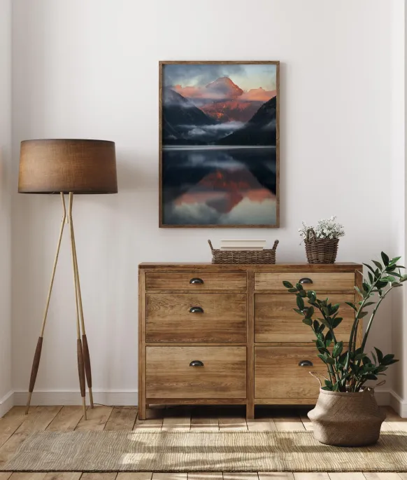 Sun On Mountain Poster (21x29.7 cm (A4))