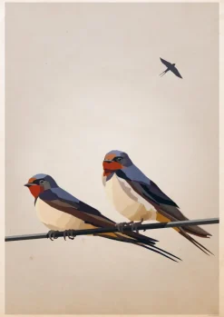 Swallows Poster (21x29.7 cm (A4))
