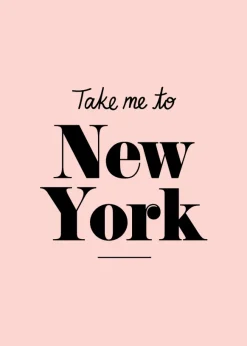 Take me to New York - Pink Poster (21x29.7 cm (A4))