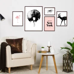 Take me to New York - Pink Poster (21x29.7 cm (A4))