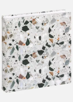 Terrazzo stone Album Svart - 28x29 cm (60 Vita sidor / 30 blad)