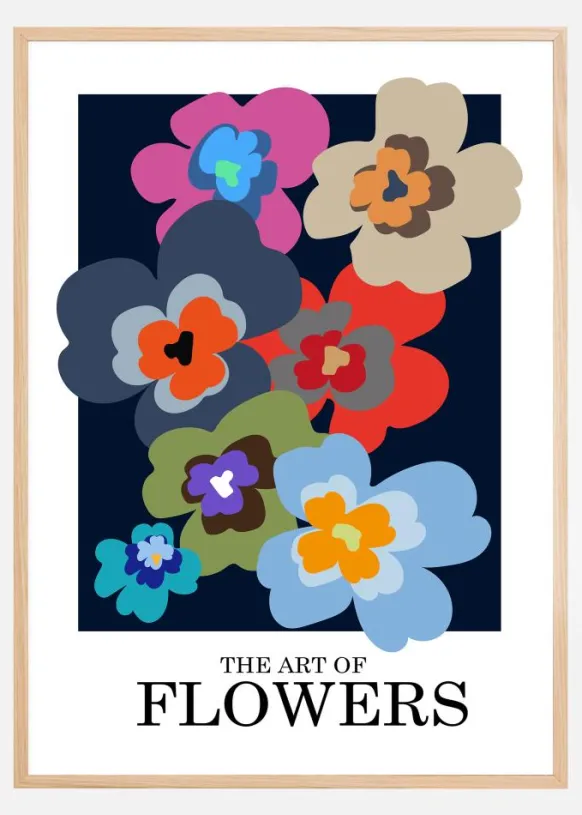 The Art Of Flowers Blue Poster (21x29.7 cm (A4))