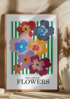 The Art Of Flowers Green Stripe Poster (21x29.7 cm (A4))