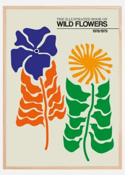 The Illustrated Book Of Wild Flowers Vol.2 Greige Poster (21x29.7 cm (A4))