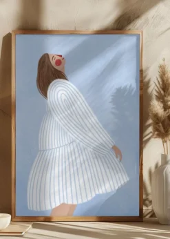 The Woman With the Blue Stripes Poster (21x29.7 cm (A4))