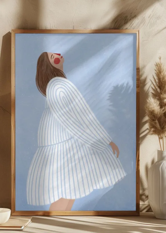 The Woman With the Blue Stripes Poster (21x29.7 cm (A4))