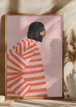 The Woman With the Ornage Stripes Poster (21x29.7 cm (A4))