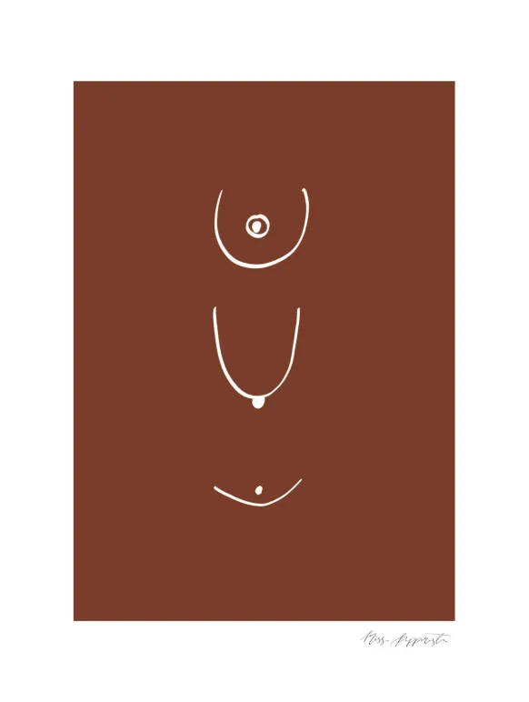 Thin lines - Brown Poster (21x29.7 cm (A4))