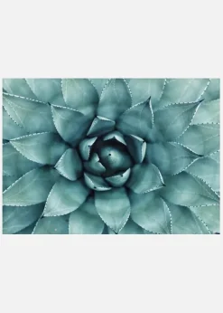 Turkos Blomma Canvastavla (30x40 cm)