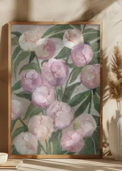 Valenty painterly peonies Poster (21x29.7 cm (A4))