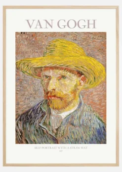 VAN GOGH - Self Portrait With Straw Hat Poster (21x29.7 cm (A4))