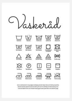 Vaskeråd - Hvit Canvastavla (30x40 cm)