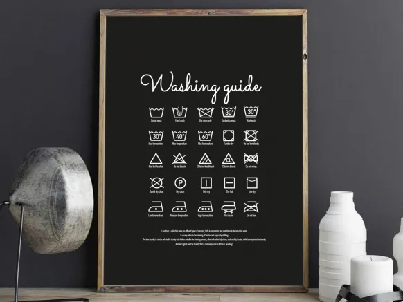 Washing guide - Black Poster (21x29.7 cm (A4))