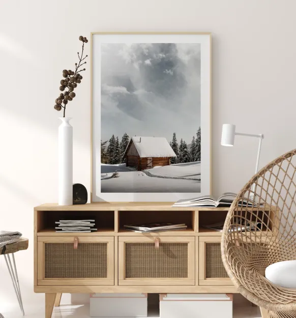 Winter Cabin Poster (21x29.7 cm (A4))