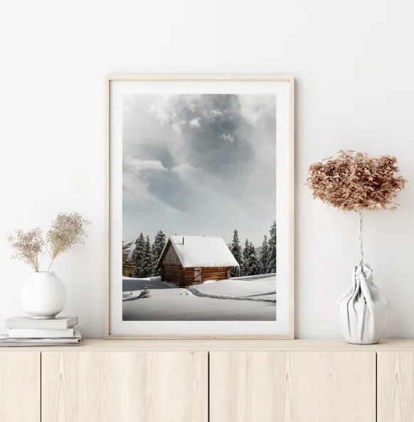 Winter Cabin Poster (21x29.7 cm (A4))