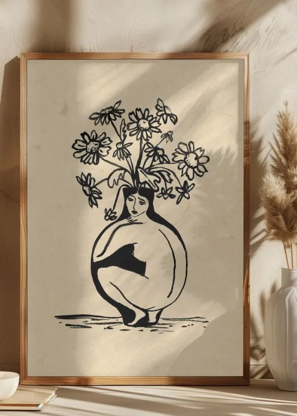 Woman in vase Poster (21x29.7 cm (A4))