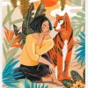 Woman With Tiger Canvastavla (30x40 cm)