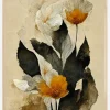 Yellow Paper Flowers Poster (21x29.7 cm (A4))