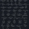 Yoga - Navy Poster (21x29.7 cm (A4))