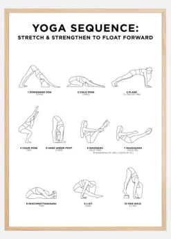 Yoga Sequence - Stretch & Strengthen To Float Forward - White Poster (21x29.7 cm (A4))